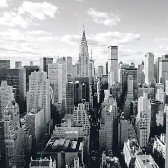 Art S Deco Glass Wall Decor Skyline Of Manhattan Modern Wallpaper