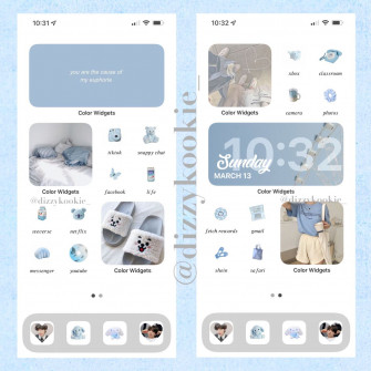 Aesthetic Pastel Blue Theme For iPhone Wallpaper
