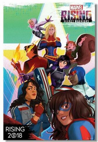Custom S Wall Mural Captain Marvel Poster Rising