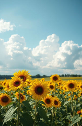 Clouds Sunflower Aesthetic Wallpaper