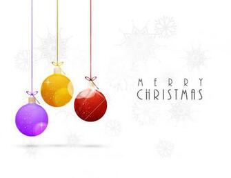 Chirstmas Day Celebration With Colourful Hanging Balls And Stylish