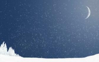 Winter Night Wallpaper Moon Artwork