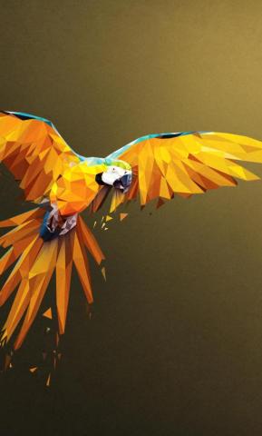 Macaw Flight Low Poly Art Wallpaper iPhone