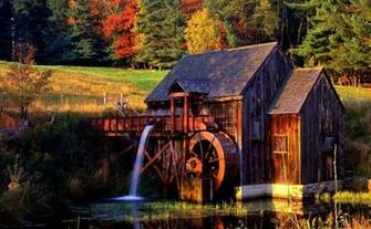 Watermill Near The Woods HD Wallpaper Water Mill