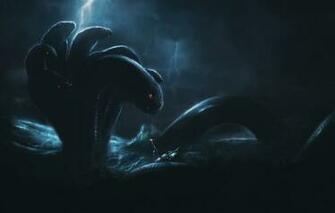 Wallpaper Water Sea Storm Snakes Fiction Concept Art