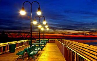 Romantic Pier Wallpaper