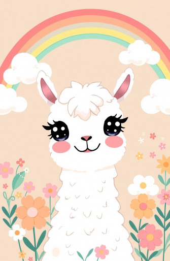 Kawaii Llama Wallpaper
