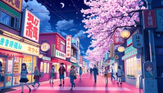 Japanese Anime Street 1080p Wallpaper