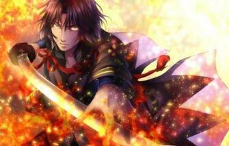 Wallpaper Look Flame Attack Katana Samurai Sparks Hijikata