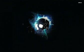 Black Skull Design Wallpaper Digital Art