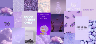 Lavender Aesthetic Collage Pretty Wallpaper Cute Laptop