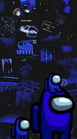 Among Us Really Cool Wallpaper Blue iPhone