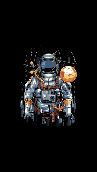 Astronaut Amoled Phone Wallpaper
