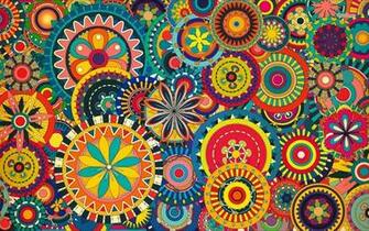 Colorful Floral Pattern Wallpaper Vector