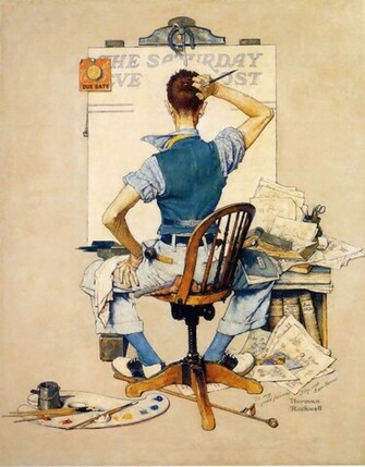 Artist Facing Blank S Norman Rockwell Paintings Wallpaper Image