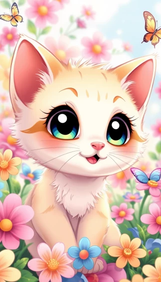 Cute Anime Kitten Wallpaper