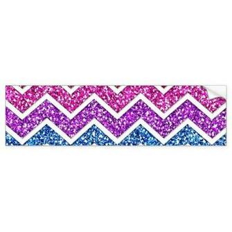 Awesome Cool Trendy Chevron Zigzag Pattern Rainbow Car Bumper Sticker