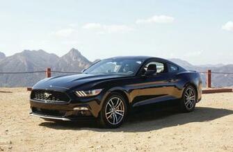 Ford Mustang Black Widescreen Desktop Wallpaper