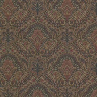 Details About Paisley Damask Red Blue Taupe Gold Wallpaper