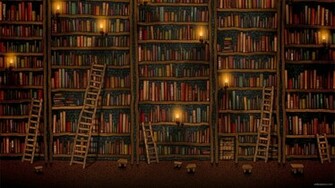 Cute Library HD Wallpaper