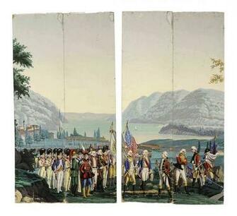 Set Of Nine French Wallpaper Panels Probably Zuber Et Cie Mid