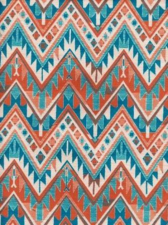 Blue And Orange Chevron Wallpaper