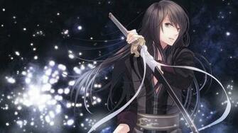 Wallpaper Anime Boy Kimonos Sword A Star Space
