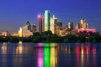 Dallas Skyline At Dusk With Reflection Skyscrapercity