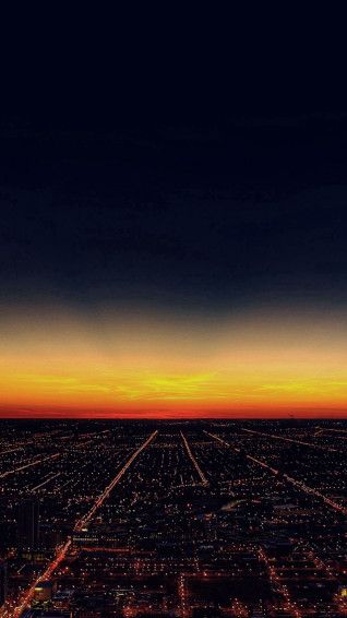 Night Sky Flying Sunset City iPhone Wallpaper