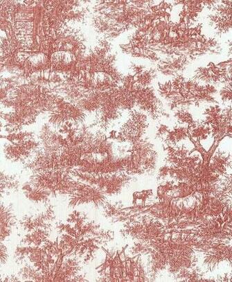 Decowunder Wallpaper Non Woven Textile Toile De Jouy