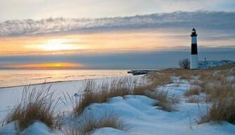Michigan Lighthouses Beach Wallpaper At The Desktop