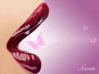 Butterfly Lips Wallpaper Stock Photos