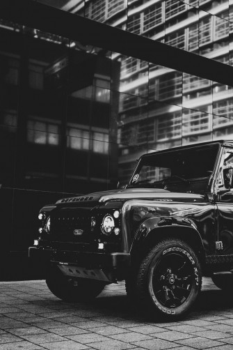 Grayscale Photo Of A Truck Black Image