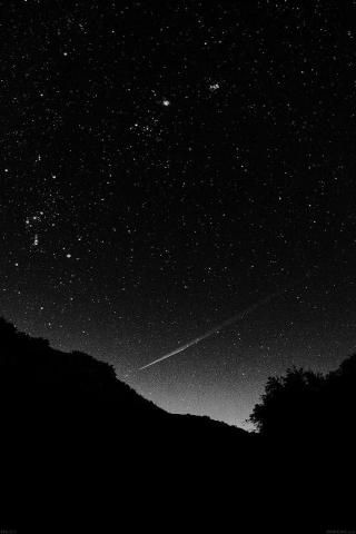 Black Sky Night Beautiful Falling Star iPhone 4s Wallpaper