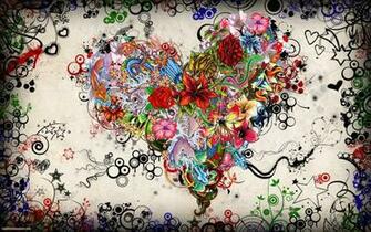 Flower Colorful Heart Desktop Wallpaper HD