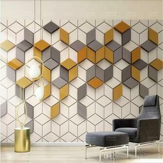 3d Simple Modern Wallpaper Nordic Geometric Square Tv
