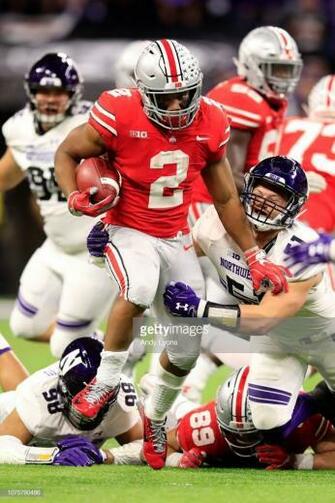 J K Dobbins Of The Ohio State Buckeyes Runs Ball In Game