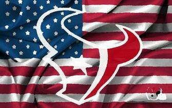 Houston Texans Logo Painted On Usa Flag Wide Nfl