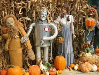 Scarecrow Pumpkins Wallpaper Halloween Display