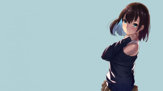 Desktop Wallpaper Cute Blue Eyes Anime Girl HD Image
