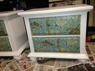 Decou Furniture Mod Podge And Wallpaper Border
