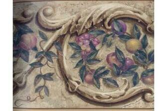 Home Vintage Borders Floral Fruit Wallpaper Border 1172pz