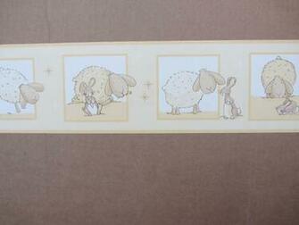Modern Fluffy Friends Cream Wallpaper Border Pattern Self Adhesive
