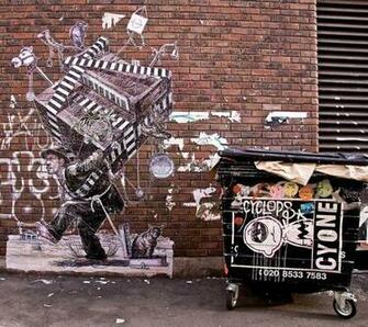 Wallpaper Graffiti Brick Wall Cartoon