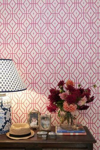 Anna Spiro Rosey Posey Trellis Wallpaper