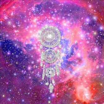 Galaxy Nebula Glitter Dreamcatcher Pink Purple Space Art Print By