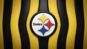 Pittsburgh Steelers 3d Logo Black And Yellow Strip Background
