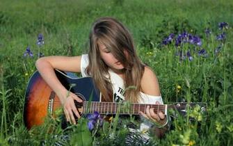 Girl Guitar Deca String Mood Guitars Girls Women Wallpaper