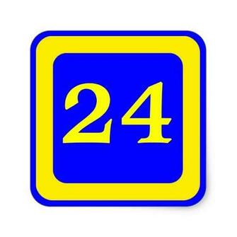 Number Blue Background Yellow Frame Sticker