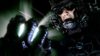 Science Fiction Cyborg Wallpaper Biomech Silver